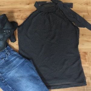 Sheer Sleeveless Polka Dot Top
